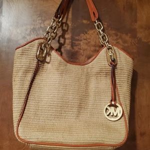 MICHAEL KORS Lilly MD Tote Soft Straw BNWT
